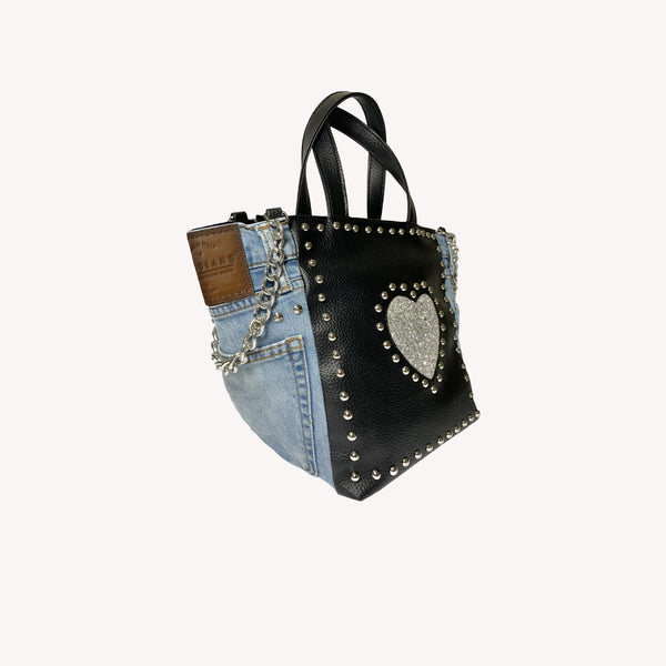 HEART TASCHE - SILBER GLITTER